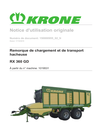Krone RX 360 GD Mode d'emploi | Fixfr