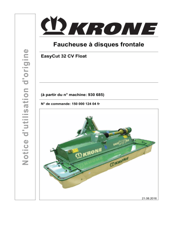 Krone EasyCut 32 CV Float Mode d'emploi | Fixfr