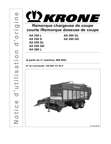Krone AX 250 (L,D,GL,GD), AX 280 (L,GL,GD) Mode d'emploi | Fixfr