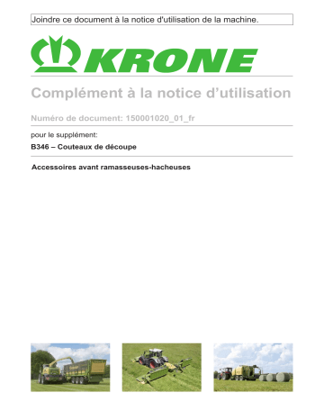 Krone EzBA Trennmesser (B346) Mode d'emploi | Fixfr