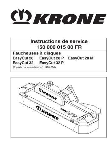 Krone EasyCut 28,28P,28M,32,32P Mode d'emploi | Fixfr