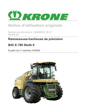 Krone BiG X 780 Stufe 0 Mode d'emploi | Fixfr