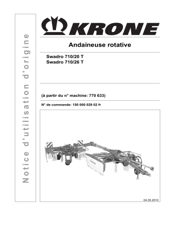 Krone Swadro 710/20 T, Swadro 710/26 T Mode d'emploi | Fixfr