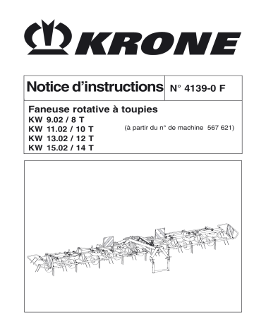 Krone KW9.02/8T, KW11.02/10T, KW13.02/12 T, KW15.02/14T Mode d'emploi | Fixfr