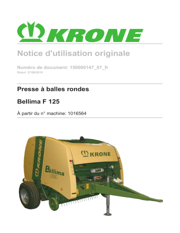 Krone Bellima F 125 Mode d'emploi | Fixfr