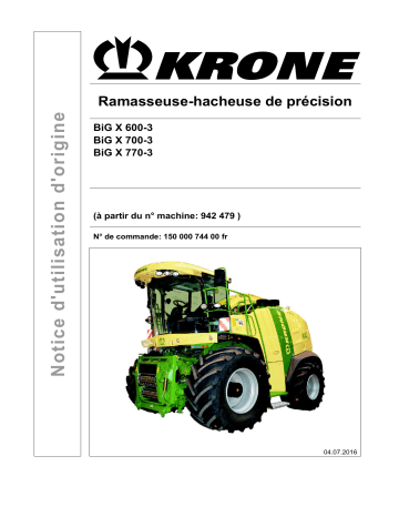 Krone BiG X 600-3, BiG X 700-3, BiG X 770-3 Mode d'emploi | Fixfr