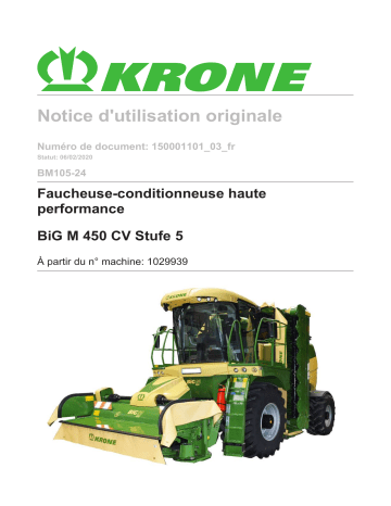 Krone BiG M 450 CV Stufe 5 (BM105-24) Mode d'emploi | Fixfr