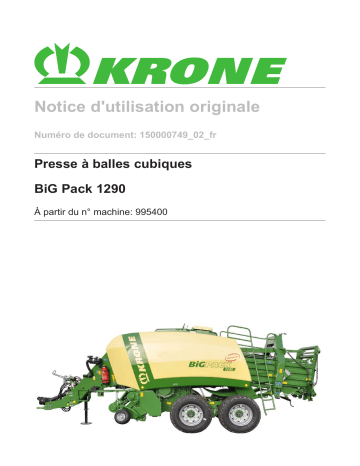 Krone BiG Pack 1290 Mode d'emploi | Fixfr