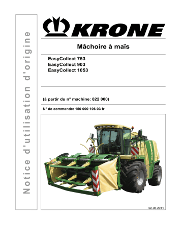 Krone EasyCollect 753, 903, 1053 Mode d'emploi | Fixfr