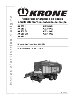 Krone AX 250 (L,D,GL,GD), AX 280 (L,GL,GD), AX 310 (GL,GD) Mode d'emploi