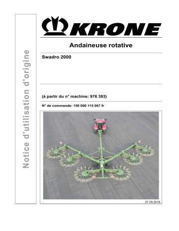 Krone Swadro 2000 Mode d'emploi | Fixfr