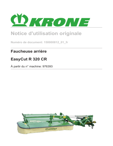 Krone EasyCut R 320 CR Mode d'emploi | Fixfr