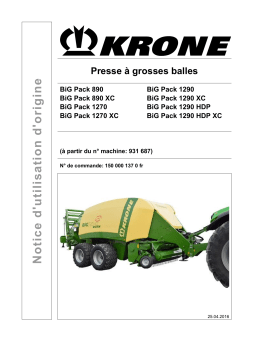 Krone BiG PACK 890 (XC), BiG PACK 890 (XC), BiG PACK 1290 (XC), BiG PACK 1290 (XC) Mode d'emploi