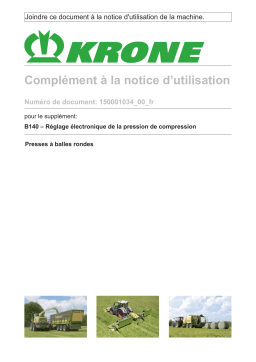 Krone EzBA Elektronische Pressdruckverstellung CV (B140) Mode d'emploi