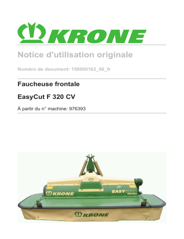 Krone EasyCut F 320 CV Mode d'emploi | Fixfr