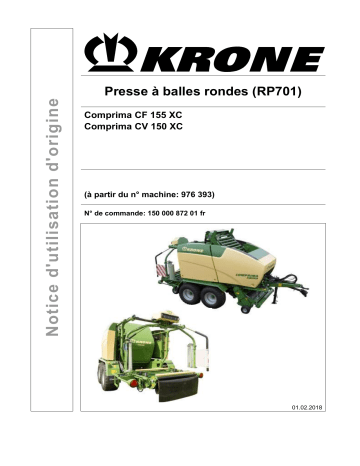 Krone Comprima CF 155 XC, Comprima CV 150 XC Mode d'emploi | Fixfr