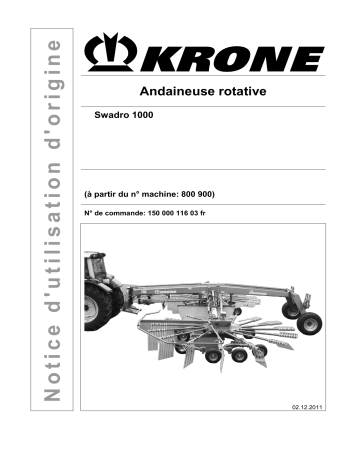 Krone Swadro 1000 Mode d'emploi | Fixfr