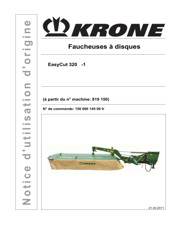 Krone EasyCut R 320, EasyCut 320 -1 Mode d'emploi | Fixfr