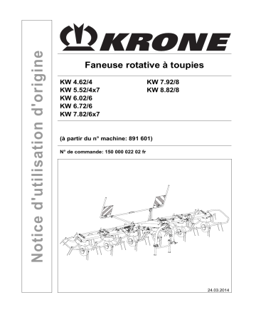 Krone KW 4.62 - 8.82 Mode d'emploi | Fixfr