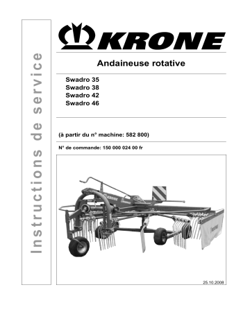 Krone Swadro 35, 38, 42, 46 Mode d'emploi | Fixfr