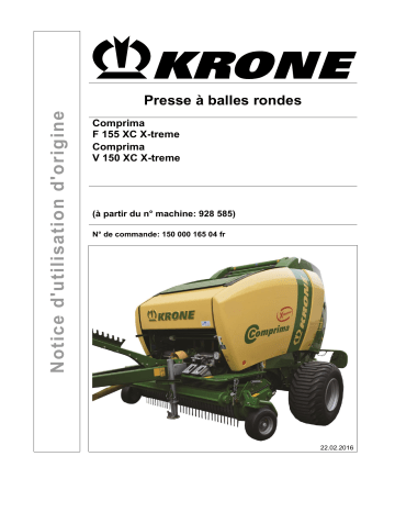 Krone Comprima F 155 XC X-treme; Comprima V 150 XC X-treme Mode d'emploi | Fixfr