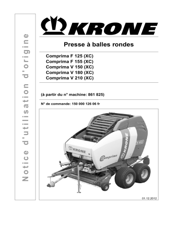 Krone Comprima F 125 (XC), F 155 (XC); Comprima V 150 (XC), V 180 (XC), V 210 (XC) Mode d'emploi | Fixfr