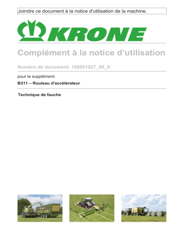 Krone EzBA Schwadbeschleunigerwalze (B311) Mode d'emploi | Fixfr