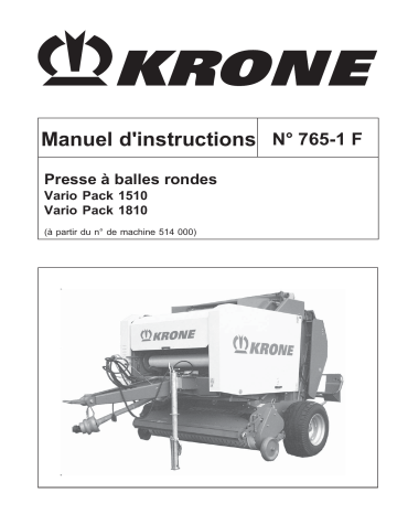 Krone VarioPack 1510_1810 Mode d'emploi | Fixfr