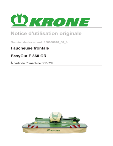 Krone EasyCut F 360 CR [gez./ges.] Mode d'emploi | Fixfr