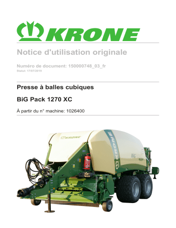 Krone BiG Pack 1270 XC Mode d'emploi | Fixfr