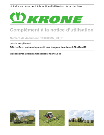 Krone EzBA Aktive Bodenkopierung CL 494-498 (B341) Mode d'emploi | Fixfr