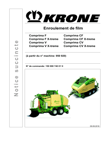 Krone Comprima F / Comprima F x-treme; Comprima V; Comprima V x-treme; Comprima CF; Comprima CF x-treme; Comprima CV; Comprima CV x-treme Mode d'emploi | Fixfr