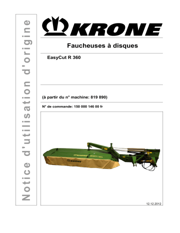 Krone EasyCut R 360 Mode d'emploi | Fixfr