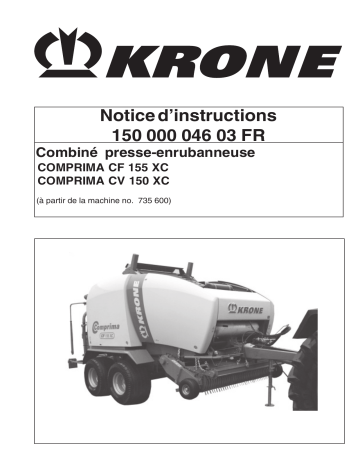 Krone COMPRIMA CF 155 (XC) / CV 150 (XC) Mode d'emploi | Fixfr