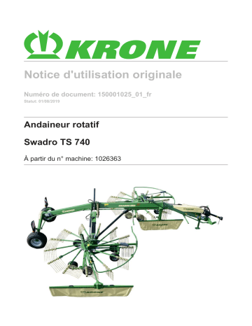 Krone Swadro TS 740 Mode d'emploi | Fixfr