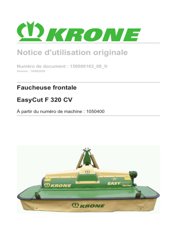 Krone BA EasyCut F 320 CV Mode d'emploi | Fixfr