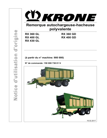 Krone RX 360 GL,GD; RX 400 GL,GD; RX 430 GL Mode d'emploi | Fixfr