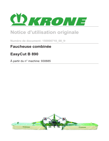 Krone EasyCut B 890 Mode d'emploi | Fixfr