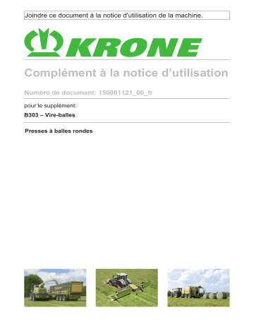 Krone EzBA Ballenaufsteller (B303) Mode d'emploi | Fixfr