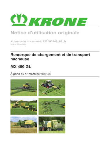 Krone MX 400 GL Mode d'emploi | Fixfr