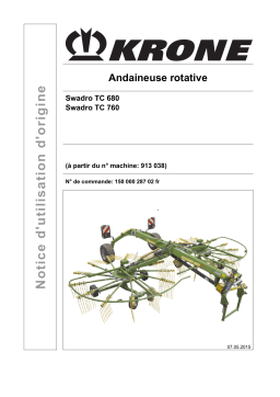 Krone Swadro TC 680, Swadro TC 760, Mode d'emploi