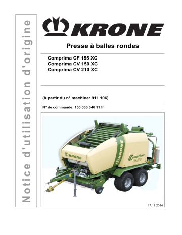 Krone Comprima CF 155 XC Comprima CV 150 XC,Comprima CV 210 XC Mode d'emploi | Fixfr