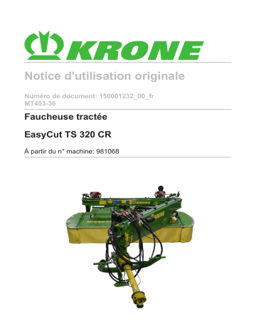 Krone EasyCut TS 320 CR Mode d'emploi | Fixfr