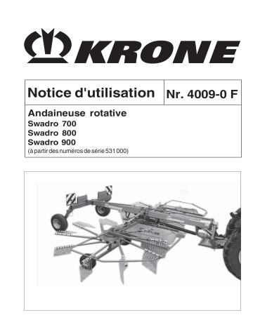 Krone Swadro 700_800_900 Mode d'emploi | Fixfr