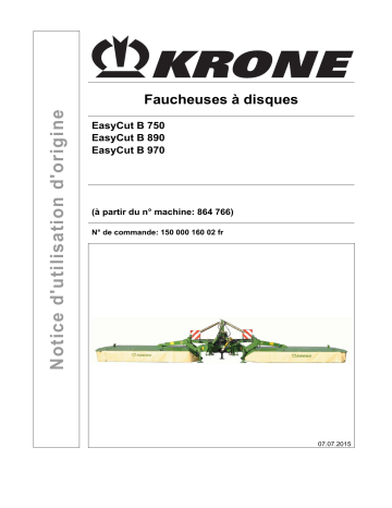 Krone EasyCut B 750, B 890, B 970 Mode d'emploi | Fixfr