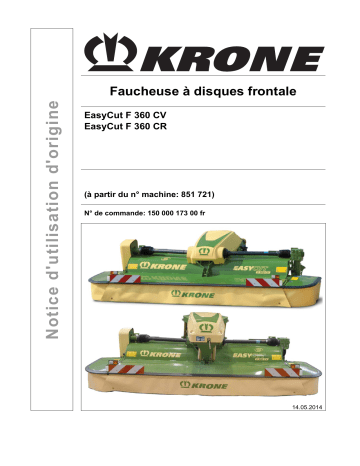 Krone EasyCut F 360 CV, EasyCut F 360 CR Mode d'emploi | Fixfr