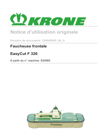 Krone EasyCut F 320 Mode d'emploi | Fixfr