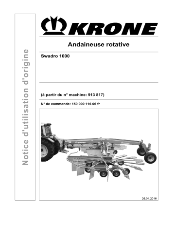 Krone Swadro 1000 Mode d'emploi | Fixfr