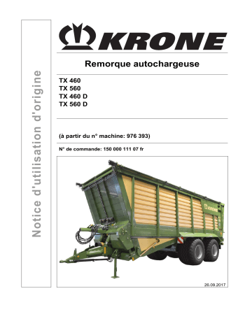 Krone TX 460, TX 560, TX 460 D, TX 560 D Mode d'emploi | Fixfr