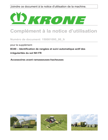 Krone Reihenerkennung und Aktive Bodenkopierung NH FR (B340) Mode d'emploi | Fixfr